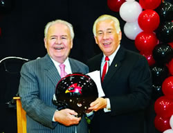 Tom Benson with President Agnese