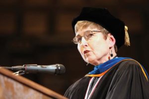 Said speaks during fall commencement in 2012.